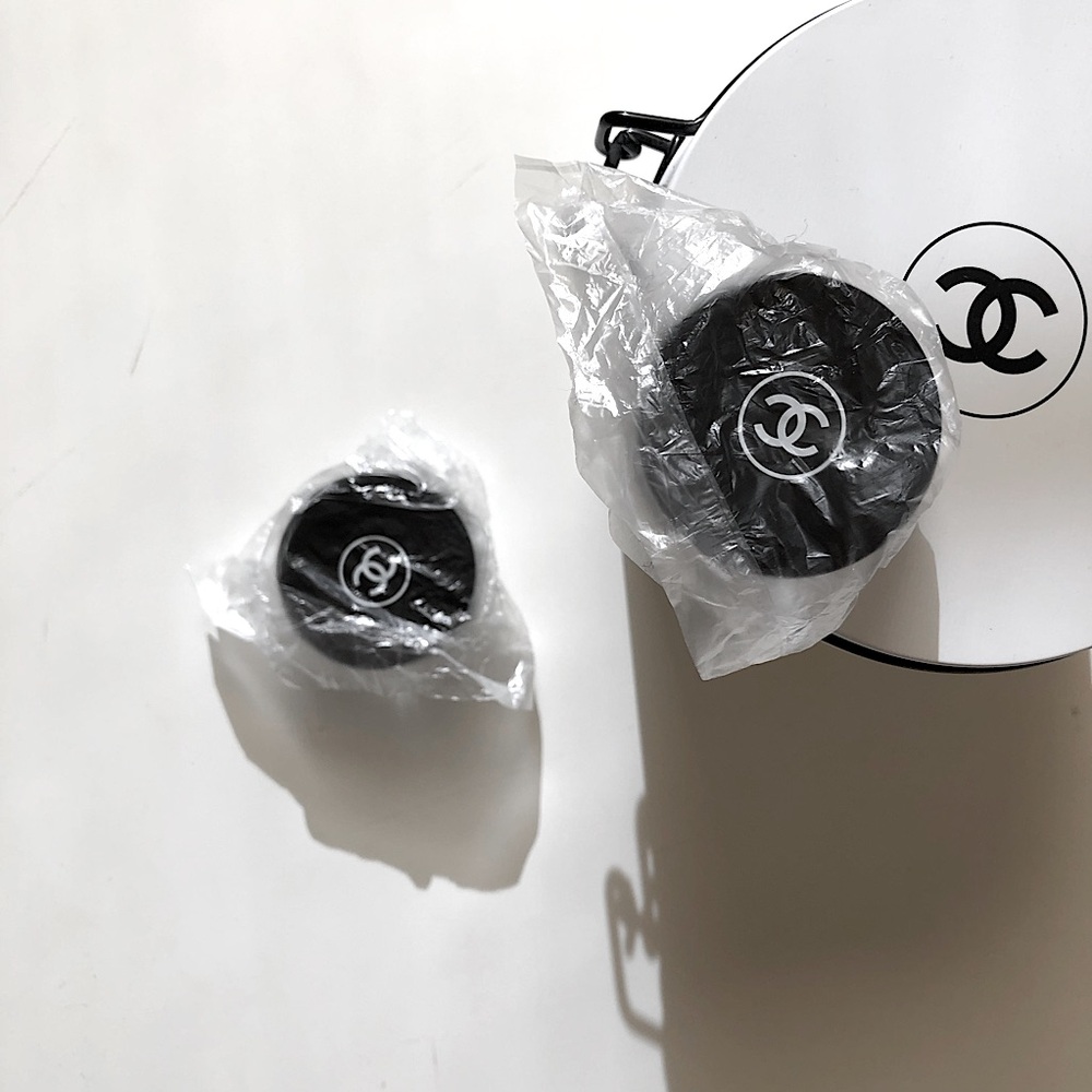 2 x Chanel CC Beauty Glass Bottle Jar Container for Makeup Travel designer